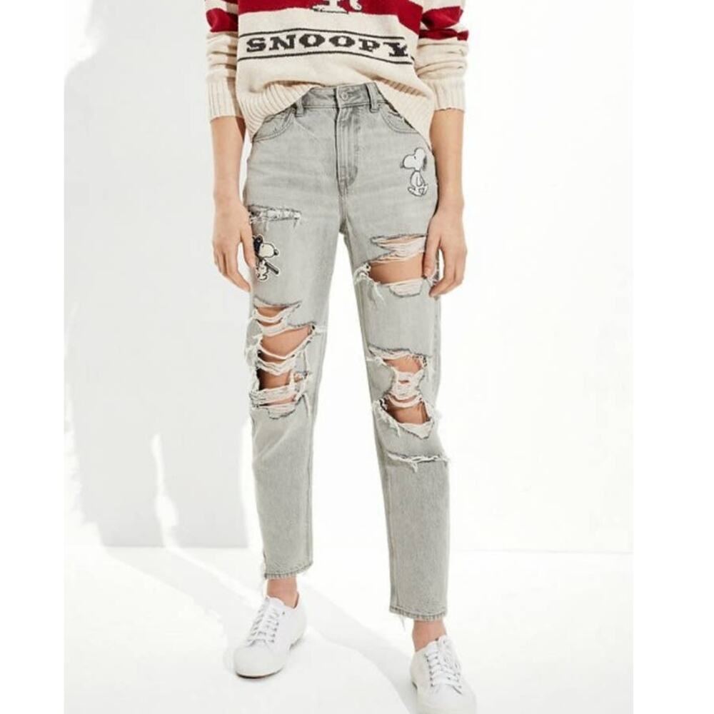 AE x Peanuts Ripped Mom Jean, 2 regular